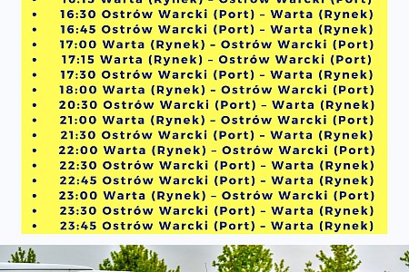 Godziny kursów autobusów w dniu 3.06.br. - Ostrów Warcki