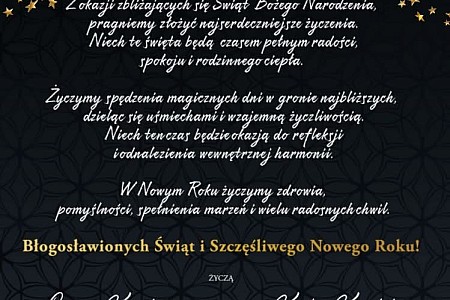 Błogosławionych Świąt i Szczęśliwego Nowego Roku!