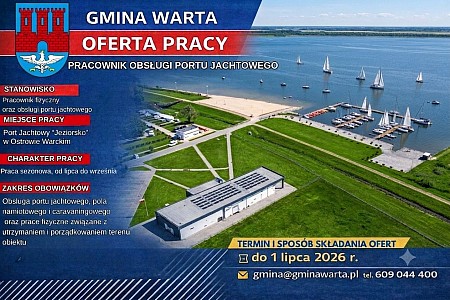 Nabór na pracownika do obsługi portu jachtowego w Ostrowie Warckim